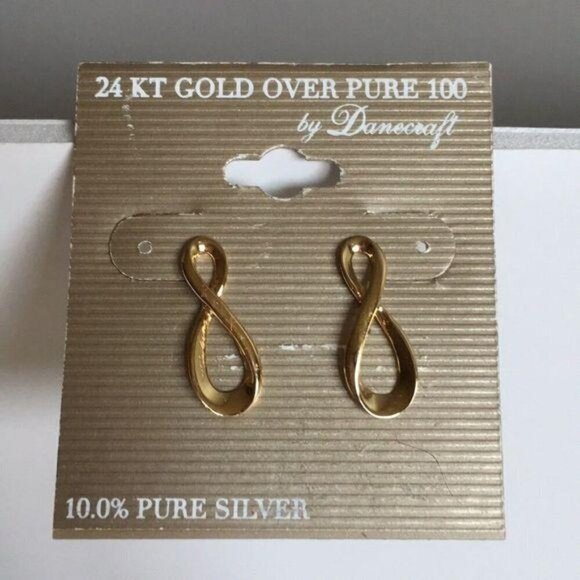 New Danecraft 24KT Gold Over Silver Earrings - Picture 1 of 4